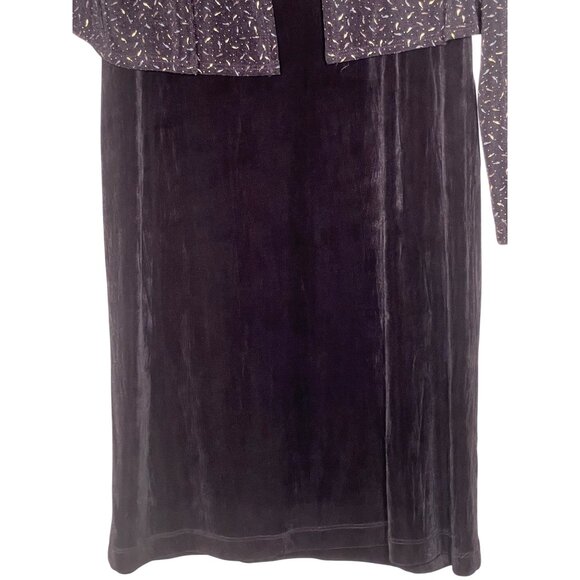 Carole Little Black Velvet Dress & Glitter Cardigan Set Size 10 Career VTG Y2K - Picture 11 of 16